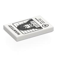 Visuel indicatif Rebrickable de Tuile 2 x 3 avec affiche, 'WANTED', '605-20', motif imprimé femme (Tile 2 x 3 with Wanted Poster, 'WANTED', '605-20', Woman Print)