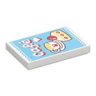 Visuel indicatif Rebrickable de Tuile 2 x 3 avec 'cafe' blanc/rouge, café, motif imprimé gâteau (Tile 2 x 3 with White/Red 'cafe', Coffee, Cake Print)