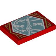 Visuel indicatif Rebrickable de Tuile 2 x 3 avec motif imprimé de bannière de générosité Ninjago bleu sable (Tile 2 x 3 with Sand Blue Ninjago Generosity Banner Print)