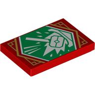 Visuel indicatif Rebrickable de Tuile 2 x 3 avec motif imprimé bannière Ninjago vert (Tile 2 x 3 with Green Ninjago Banner Print)