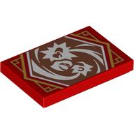 Visuel indicatif Rebrickable de Tuile 2 x 3 avec motif imprimé de bannière Ninjago focus rouge sable (Tile 2 x 3 with Sand Red Ninjago Focus Banner Print)