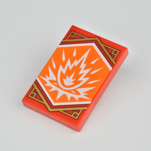 Visuel indicatif Rebrickable de Tuile 2 x 3 avec motif imprimé Bannière Force Ninjago Orange (Tile 2 x 3 with Orange Ninjago Strength Banner Print)
