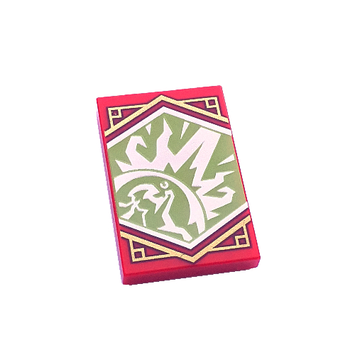 Visuel indicatif Rebrickable de Tuile 2 x 3 avec motif imprimé de bannière de résilience Ninjago (Tile 2 x 3 with Lime Ninjago Resilience Banner Print)