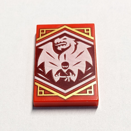 Visuel indicatif Rebrickable de Tuile 2 x 3 avec motif imprimé drapeau Ninjago blanc (Tile 2 x 3 with White Ninjago Flag Print)