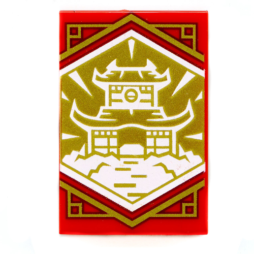Visuel indicatif Rebrickable de Tuile 2 x 3 avec motif imprimé drapeau Ninjago doré (Tile 2 x 3 with Golden Ninjago Flag Print)
