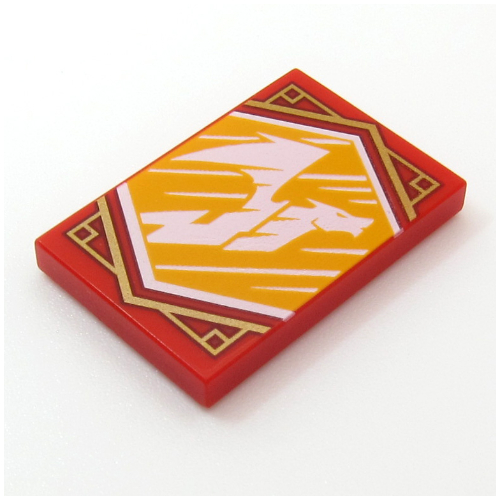 Visuel indicatif Rebrickable de Tuile 2 x 3 avec motif imprimé drapeau Ninjago jaune (Tile 2 x 3 with Yellow Ninjago Flag Print)