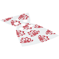 Cape, fond arrondi et col droit avec motif imprimé de fleurs rouges (Neckwear Cape, Rounded Bottom and Straight Collar with Red Flowers Print)
