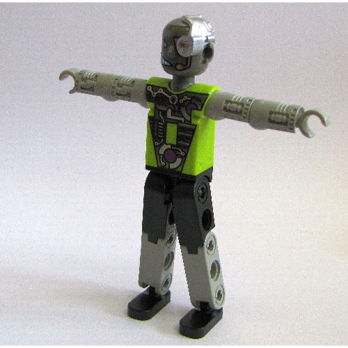 Visuel indicatif Rebrickable de Figurine Technic Cyborg, Pieds noirs, Armure violette, Bras mécaniques, Tête gris foncé, Oculaire Cyborg (Technic Figure Cyborg, Black Legs, Purple Armour, Mechanical Arms, Dark Gray Head, Cyborg Eyepiece)