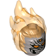 Visuel indicatif Rebrickable de Tête de minifigurine spéciale avec des flammes transparent-oranges et des yeux orange avec un motif imprimé de sourire (coureur fantôme) (Minifig Head Special with Trans-Orange Flames and Orange Eyes with Grin Print (Ghost Rider))