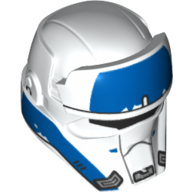 Casque, avant surélevé, avant angulaire, pilote de transport impérial, marquages bleus imprimés (Helmet, Raised Forehead, Angular Front, Imperial Transport Pilot, Blue Markings Print)