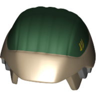 Casque rebel trooper avec protège-oreilles, haut vert foncé et motif imprimé insigne jaune (Helmet Rebel Trooper with Ear Protectors, Dark Green Top and Yellow Insignia Print)