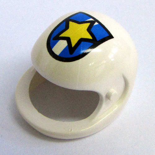 Casque de figurine Technic avec l'étoile jaune de police sur le bouclier bleu/blanc (Technic Figure Helmet with Police Yellow Star on Blue/White Shield)