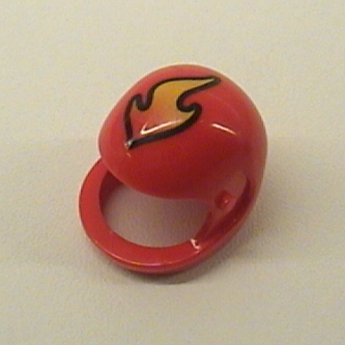 Casque de figurine Technic avec motif imprimé flamme (Technic Figure Helmet with Flame Print)