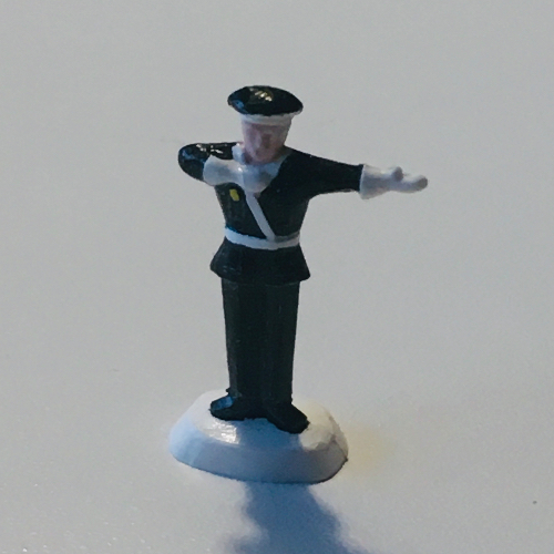 Visuel indicatif Rebrickable de Ho échelle accessoire policier les deux mains gauche (HO Scale Accessory Policeman Both Hands Left)