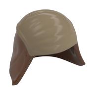 Capuchon et protège-cou avec motif imprimé beige foncé (Cap and Neck Protector with Dark Tan Print)
