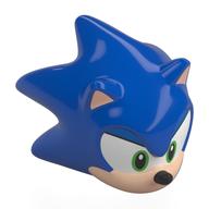 Tête de minifigurine spéciale, sonique le hérisson avec les yeux verts, le visage beige et les oreilles, le nez noir et le motif imprimé sourire en coin (Minifig Head Special, Sonic the Hedgehog with Green Eyes, Tan Face and Ears, Black Nose and Smirk Print)