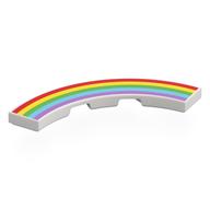 Visuel indicatif Rebrickable de Tuile 4 x 4 courbes, Macaroni avec motif imprimé arc-en-ciel (Tile 4 x 4 Curved, Macaroni with Rainbow Print)