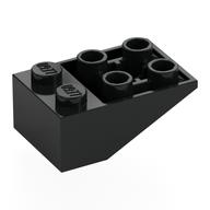 Visuel indicatif Rebrickable de Brique inclinée inversée 33° 3 x 2, Connexions entre tenons, goupille inférieure ronde (Brick Sloped Inverted 33° 3 x 2, Connections between Studs, Round Bottom Pin)