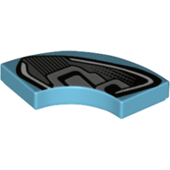 Visuel indicatif Rebrickable de Tuile 2 x 2 courbes, Macaroni avec motif imprimé phare (Tile 2 x 2 Curved, Macaroni with Headlight Print)