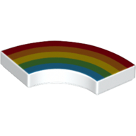 Visuel indicatif Rebrickable de Tuile 2 x 2 courbes, Macaroni avec motif imprimé rouge/orange/jaune/vert/bleu arc-en-ciel (Tile 2 x 2 Curved, Macaroni with Red/Orange/Yellow/Green/Blue Rainbow Print)