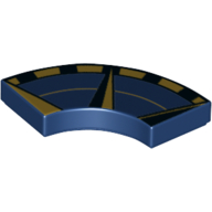 Visuel indicatif Rebrickable de Tuile 2 x 2 incurvée, macaroni avec motif imprimé boussole extérieure beige foncé/bleu foncé (Tile 2 x 2 Curved, Macaroni with Dark Tan/Dark Blue Outer Compass Print)