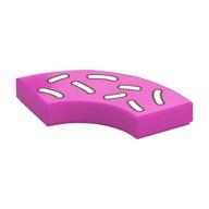 Visuel indicatif Rebrickable de Tuile 2 x 2 courbes, Macaroni avec Saupoudrer de beignets motif imprimé (Tile 2 x 2 Curved, Macaroni with Donut Sprinkles Print)