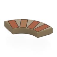 Visuel indicatif Rebrickable de Tuile 2 x 2 courbes, Macaroni avec motif imprimé Nougat/Brique de Nougat Moyen (Tile 2 x 2 Curved, Macaroni with Nougat/Medium Nougat Bricks Print)