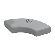 Visuel indicatif Rebrickable de Tuile 2 x 2 courbes, Macaroni avec motif imprimé 'ON' (Tile 2 x 2 Curved, Macaroni with 'ON'Print)