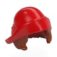 Visuel indicatif Rebrickable de Cheveux et chapeau, chapeau de bord plié doux sur motif de cheveux coupés en bob orange foncé (Hair and Hat, Soft Folded Brim Hat over Dark Orange Bob Cut Hair Pattern)