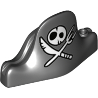 Chapeau Pirate avec crâne et couteau croisé et motif imprimé fourchette (Hat Pirate with Skull and Crossed Knife and Fork Print)