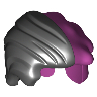 Visuel indicatif Rebrickable de Cheveux propre côté noir et violet côté désordonné (deux visages) (Hair Tidy Black Side and Purple Messy Side (Two Face))