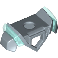 Armure de nuque minifigurine avec trou pentagonal à l'avant, 2 tenons à l'arrière, et épaules angulaires avec motif de crêtes bleu clair (Minifig Neckwear Armor with Pentagonal Hole in Front, 2 Studs on Back, and Angular Shoulders with Trans-Light Blue Ridges Pattern)