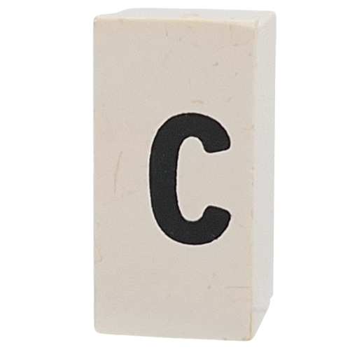 Visuel indicatif Rebrickable de Tuile Spécial 1 x 2 x 5/6 avec tenon Trou en extrémité avec motif imprimé 'c' (Tile Special 1 x 2 x 5/6 with Stud Hole in End with 'c' Print)