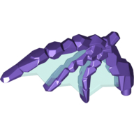 Visuel indicatif Rebrickable de Partie du corps de la créature, aile, rocheuse avec motif de membranes bleues transparent-lumière lisses (Creature Body Part, Wing, Rocky with Smooth Trans-Light Blue Membranes Pattern)