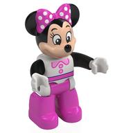 Visuel indicatif Rebrickable de Duplo figurine minnie souris avec chemise blanche, col rose vif, boutons, avec des jambes rose foncé (Duplo Figure Minnie Mouse with White Shirt, Bright Pink Collar, Buttons, with Dark Pink Legs)