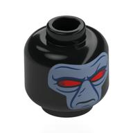 Tête de minifigurine Cad Bane, visage bleu sable, lignes bleu foncé, yeux rouges (Minifig Head Cad Bane, Sand Blue Face, Dark Blue Lines, Red Eyes)