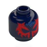 Tête de minifigurine Spider-Man, Masque des yeux rouges, Points bleus (Minifig Head Spider-Man, Red Eye Mask, Blue Dots)