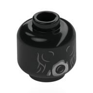 Tête de minifigurine Détraqueur, lignes fanées gris bleuté foncé pour les yeux, bouche ronde (Minifig Head Dementor, Dark Bluish Grey Faded Lines for Eye, Round Mouth)