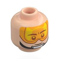 Tête de minifigurine Luke Skywalker, visière orange, Bracelet menton noir (Minifig Head Luke Skywalker, Orange Visor, Black Chin Strap)