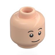 Tête de minifigurine Tintin, petits sourcils noirs, yeux, sourire/surpris (Minifig Head Tintin, Small Black Eyebrows, Eyes, Smile/Surprised)