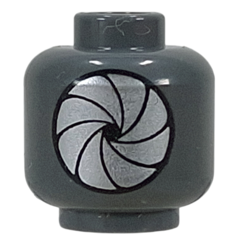 Tête de minifigurine, Diaphragme argenté, fermé / ouvert (Minifig Head, Silver Diaphragm, Closed / Open)