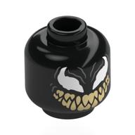 Tête de minifigurine Venom, yeux d'araignée blanc, beige dents pointues (Minifig Head Venom, White Spider Eyes, Tan Sharp Teeth)