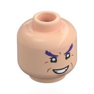 Tête de minifigurine Wapol, Sourcils violets foncés, Sourire moyen / Cri (Minifig Head Wapol, Dark Purple Eyebrows, Mean Smile / Screaming)