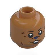 Tête de minifigurine Tony Chopper, Nez violet foncé, Cher visage, Fourrure brun rougeâtre, Sourire / Pleurer (Minifig Head Tony Tony Chopper, Dark Purple Nose, Dear Face, Reddish Brown Fur, Smile / Crying)