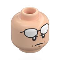 Tête de minifigurine Batman, lunettes hautes blanches (yeux de cow-boy), bouche fermée / bouche ouverte (Minifig Head Batman, White High Glasses (Cowl Eyes), Closed Mouth / Open Mouth)
