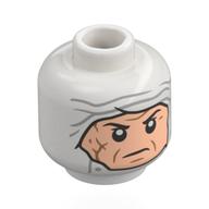 Tête de minifigurine Dengar, Bandages de la tête, visage nougat clair, Rides beige foncées (Minifig Head Dengar, Head Bandages, Light Nougat Face, Dark Tan Wrinkles)