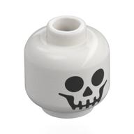 Squelette tête minifigurine, noir crâne visage motif imprimé (Minifig Head Skeleton, Black Skull Face Print)