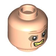 Tête de minifigurine Le Pingouin, fard à paupières beige foncé, sourire en colère, motif imprimé dents beige (Minifig Head The Penguin, Dark Tan Eyeshadow, Angry Grin, Tan Teeth Print)