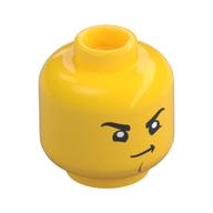 Tête de minifigurine tonnelier, déterminé sourire tordu / fermer les yeux dormir motif imprimé (Minifig Head Cooper, Determined Crooked Smile / Close Eyes Sleeping Print)