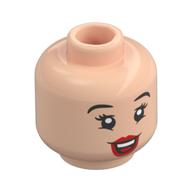 Tête de minifigurine Blanche-Neige, lèvres rouges, bouche ouverte / fermé Yeux imprimés (Minifig Head Snow White, Red Lips, Open Mouth / Closed Eyes Print)